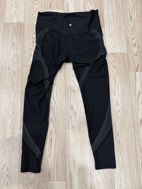 lululemon athletica Black Jogger Tights with Mesh Panels